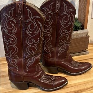 Women’s Dan Post Brown Leather Cowboy Boots